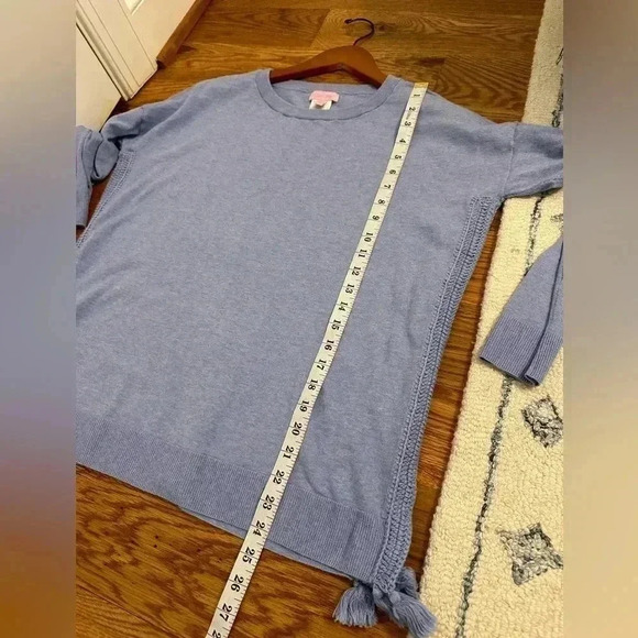 LILLY PULITZER Coolmax Damara Sweater Crochet Side Tassels Women Size S - Picture 7 of 10